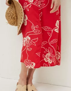 Ariel Batik Red Midi Dress