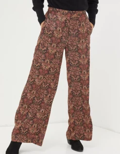 Art Floral Satin Printed Trousers