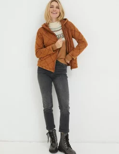 Asher Quilted Zip Through Hoodie
