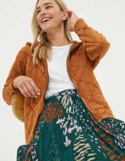Asher Quilted Zip Through Hoodie