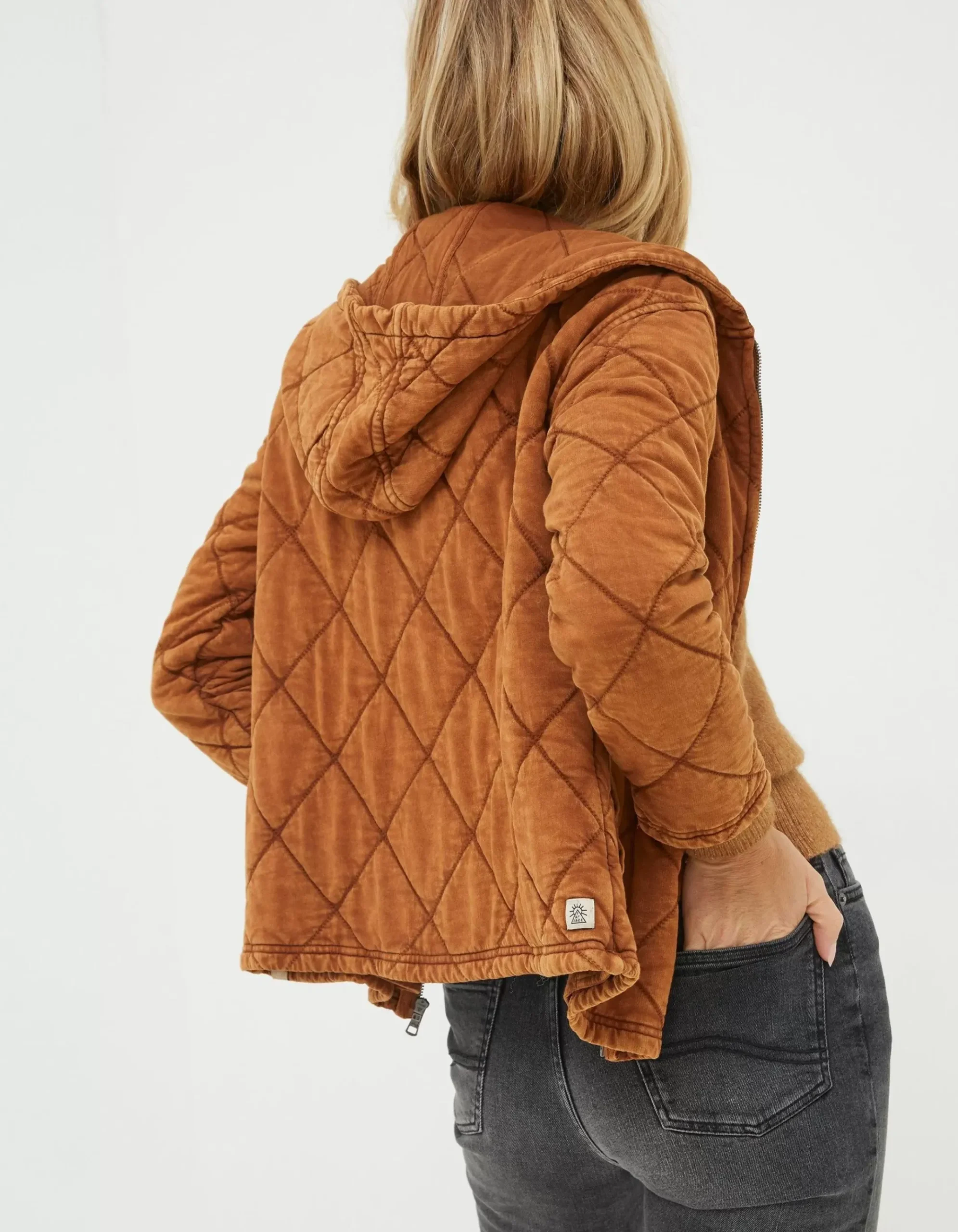 Asher Quilted Zip Through Hoodie