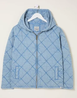 Asher Quilted Zip Through Hoodie