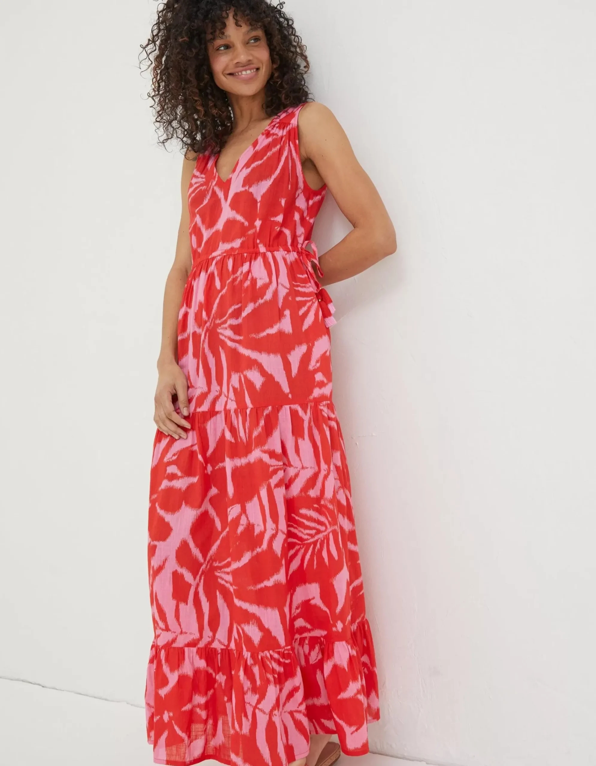 Avery Ikat Leaves Midi Dress