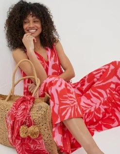 Avery Ikat Leaves Midi Dress