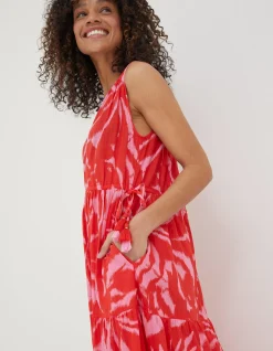 Avery Ikat Leaves Midi Dress