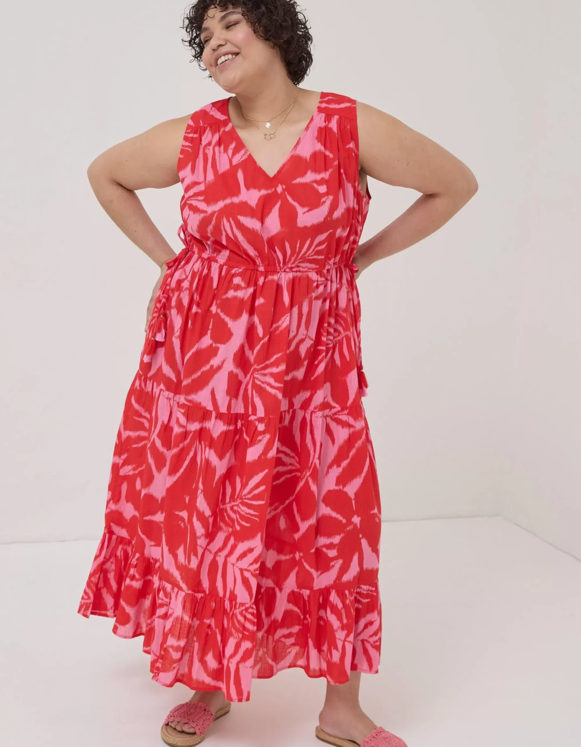 Avery Ikat Leaves Midi Dress