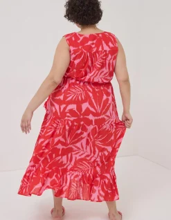 Avery Ikat Leaves Midi Dress