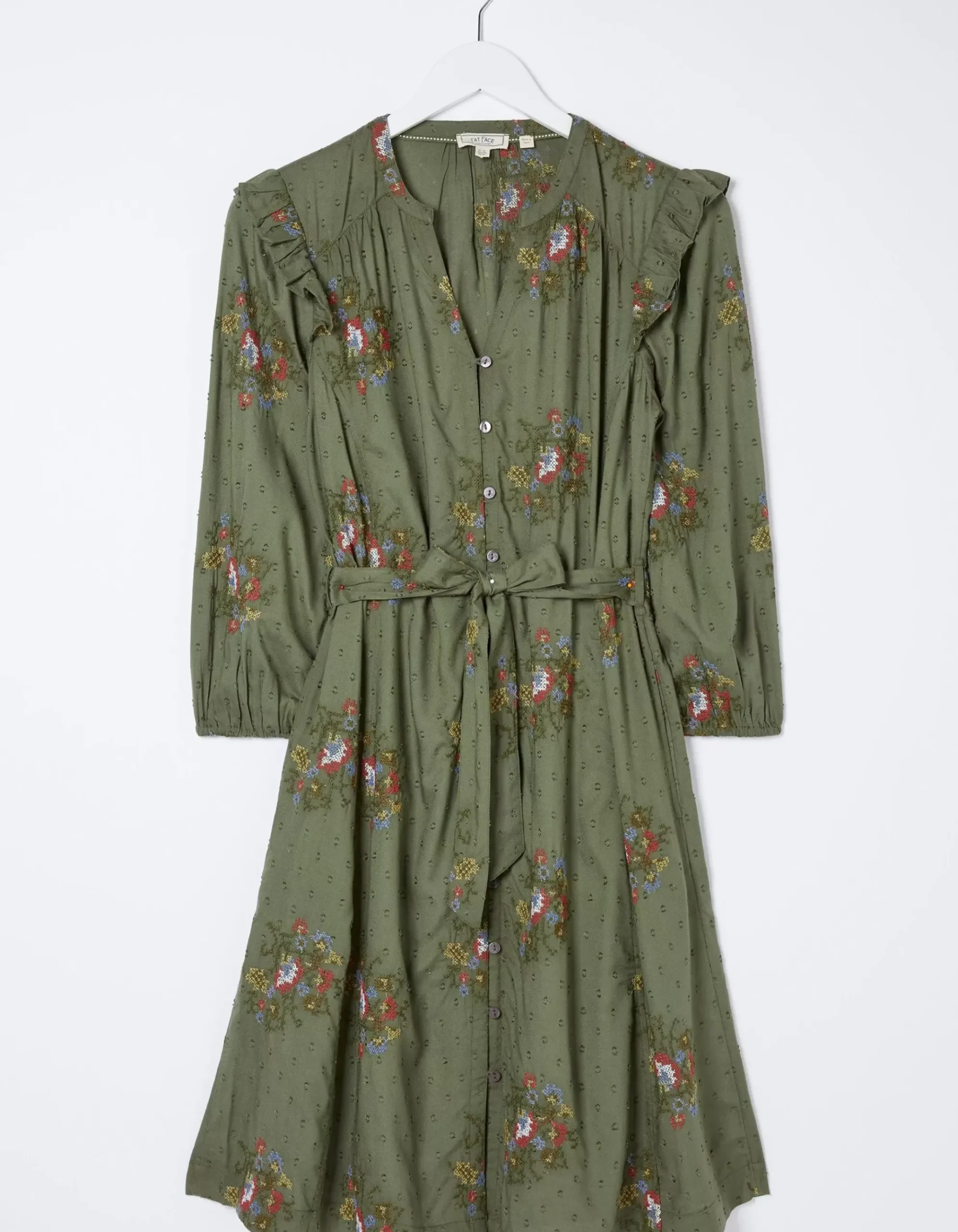 Bernie Embroidered Shirt Dress