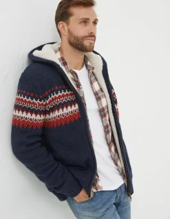 Borg Lined Fairisle Hoodie