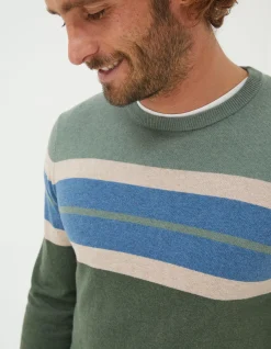 Braunton Chest Stripe Crew Jumper