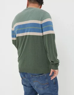 Braunton Chest Stripe Crew Jumper