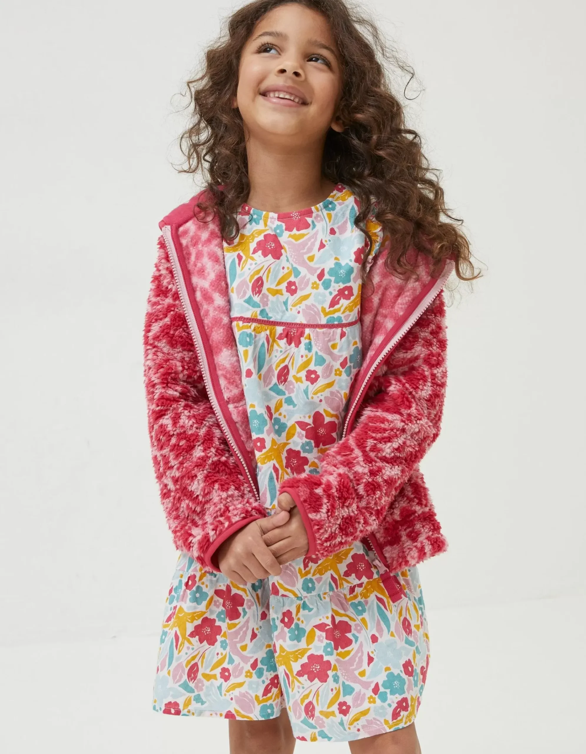Bright Blooms Zip Through Fleece