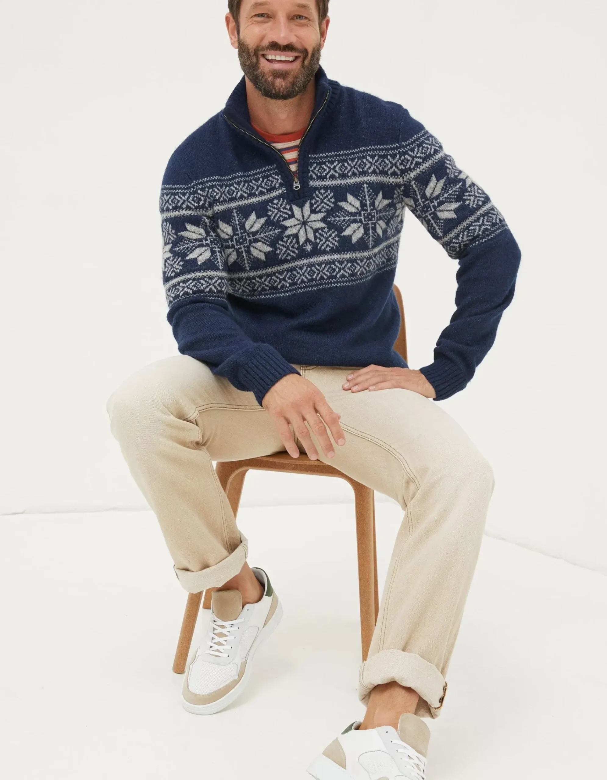 Calder Fairisle Half Neck Jumper