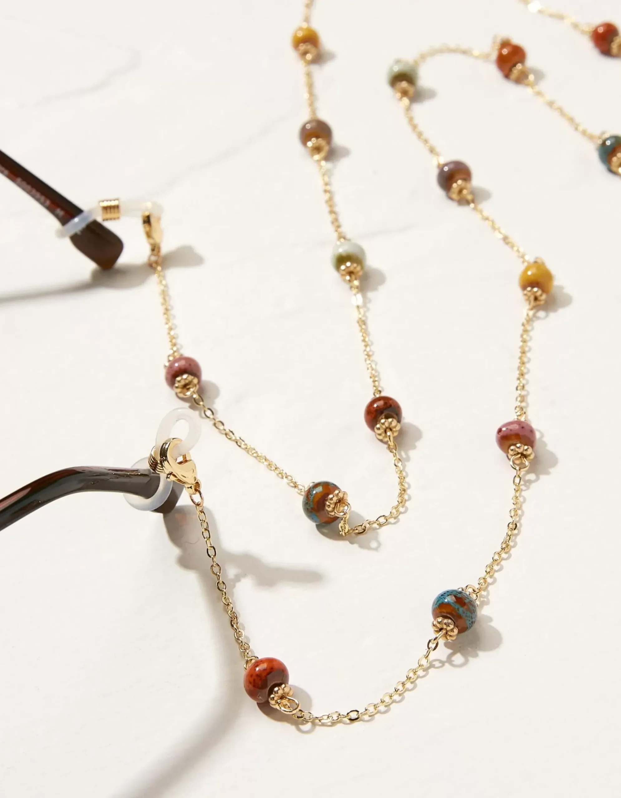 Ceramic Bead Glasses Chain