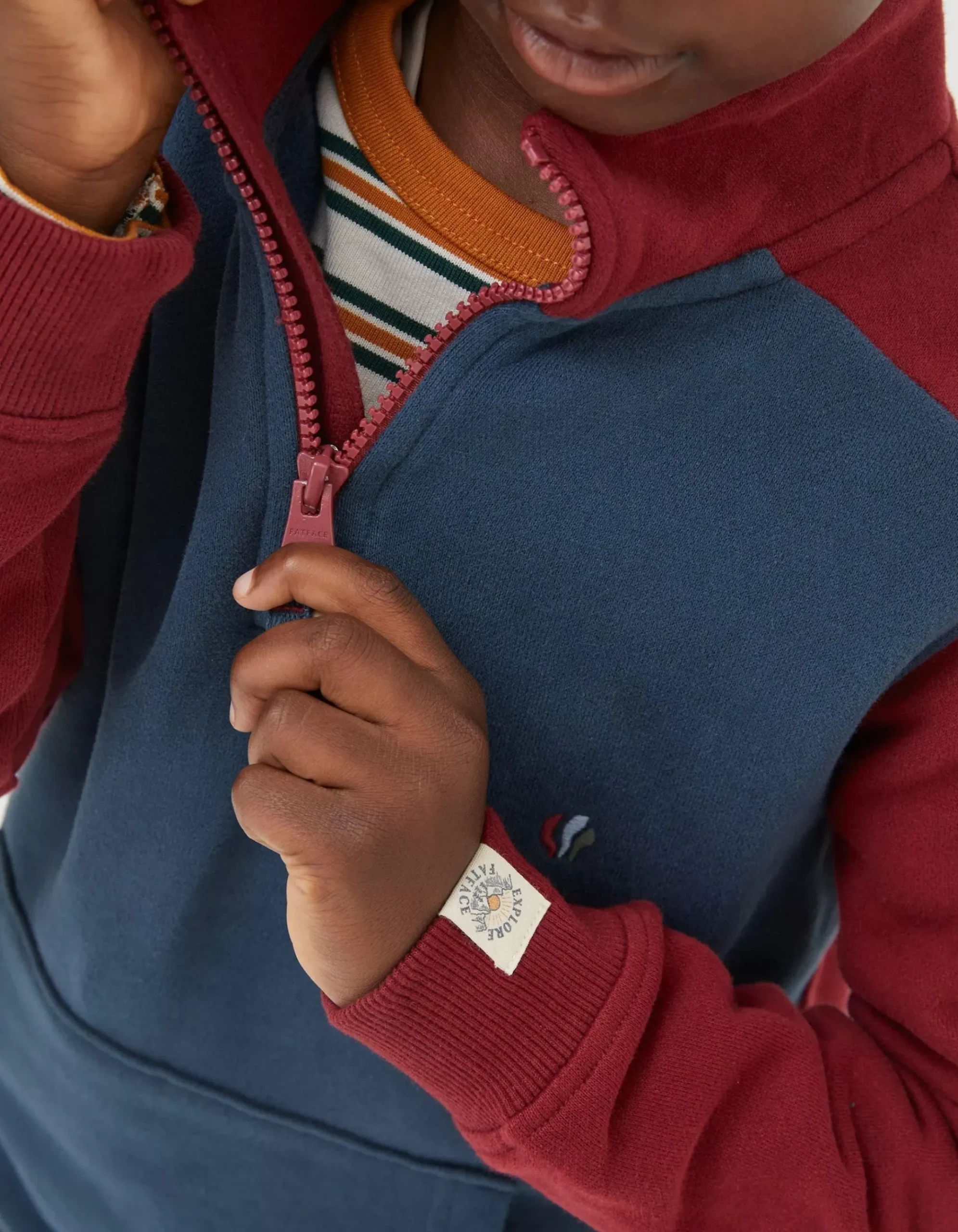 Colourblock Half Neck Sweat