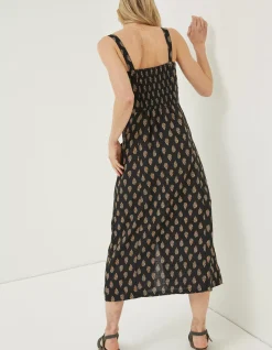 Corey Woodblock Linen Dress