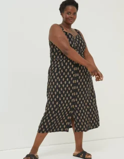 Corey Woodblock Linen Dress