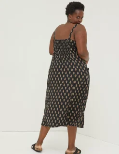 Corey Woodblock Linen Dress
