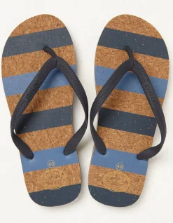 Cork Stripe Flip Flops