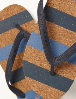 Cork Stripe Flip Flops