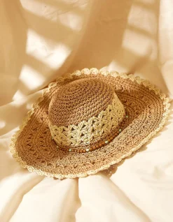 Crochet Straw Sun Hat