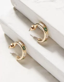 Daisy Enamel Hoop Earrings