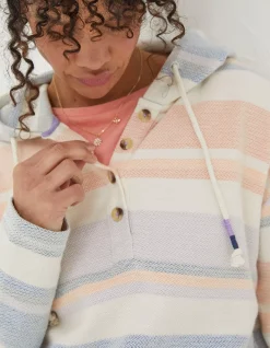 Daisy Textured Stripe Hoodie