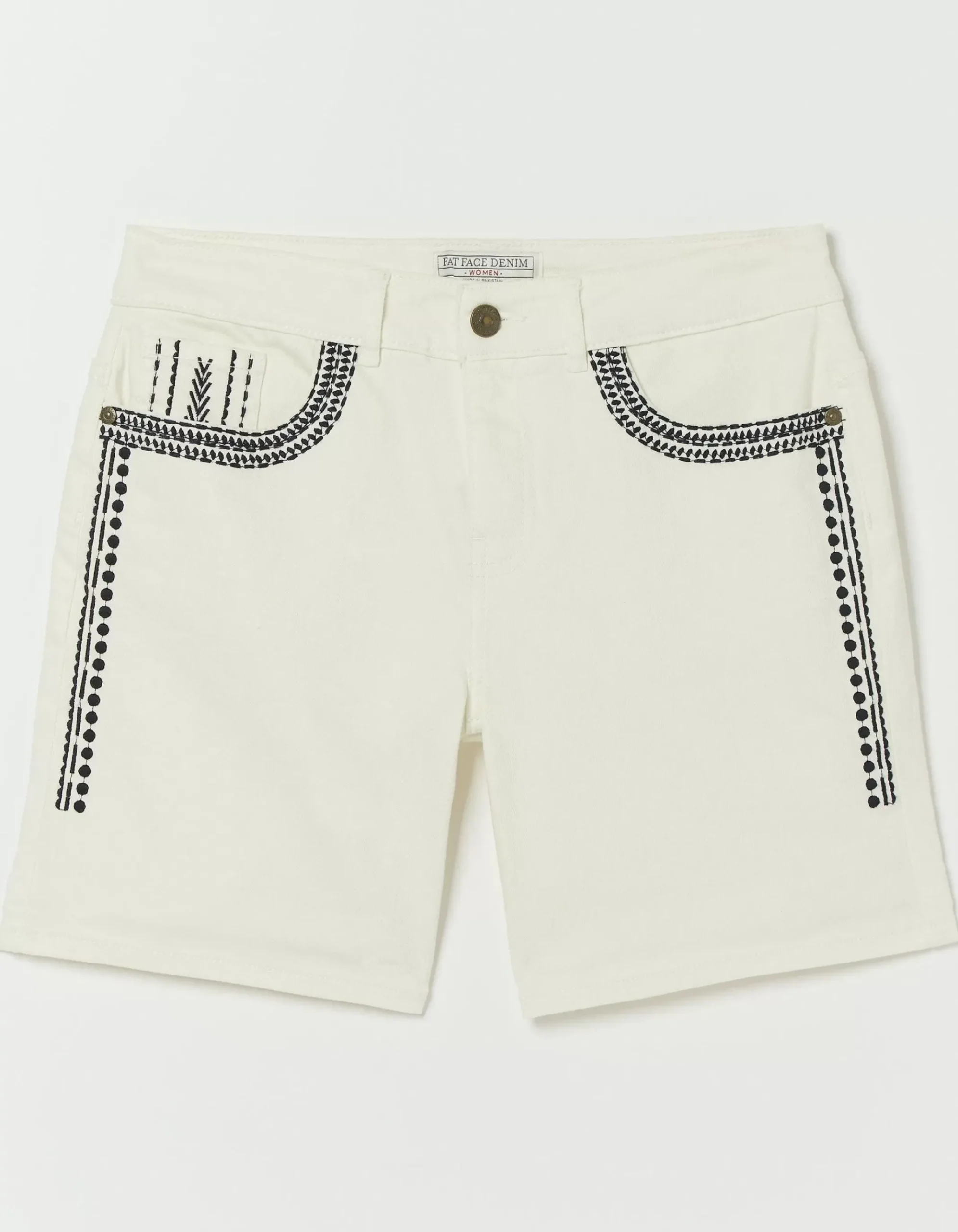 Denim Embroidered Shorts
