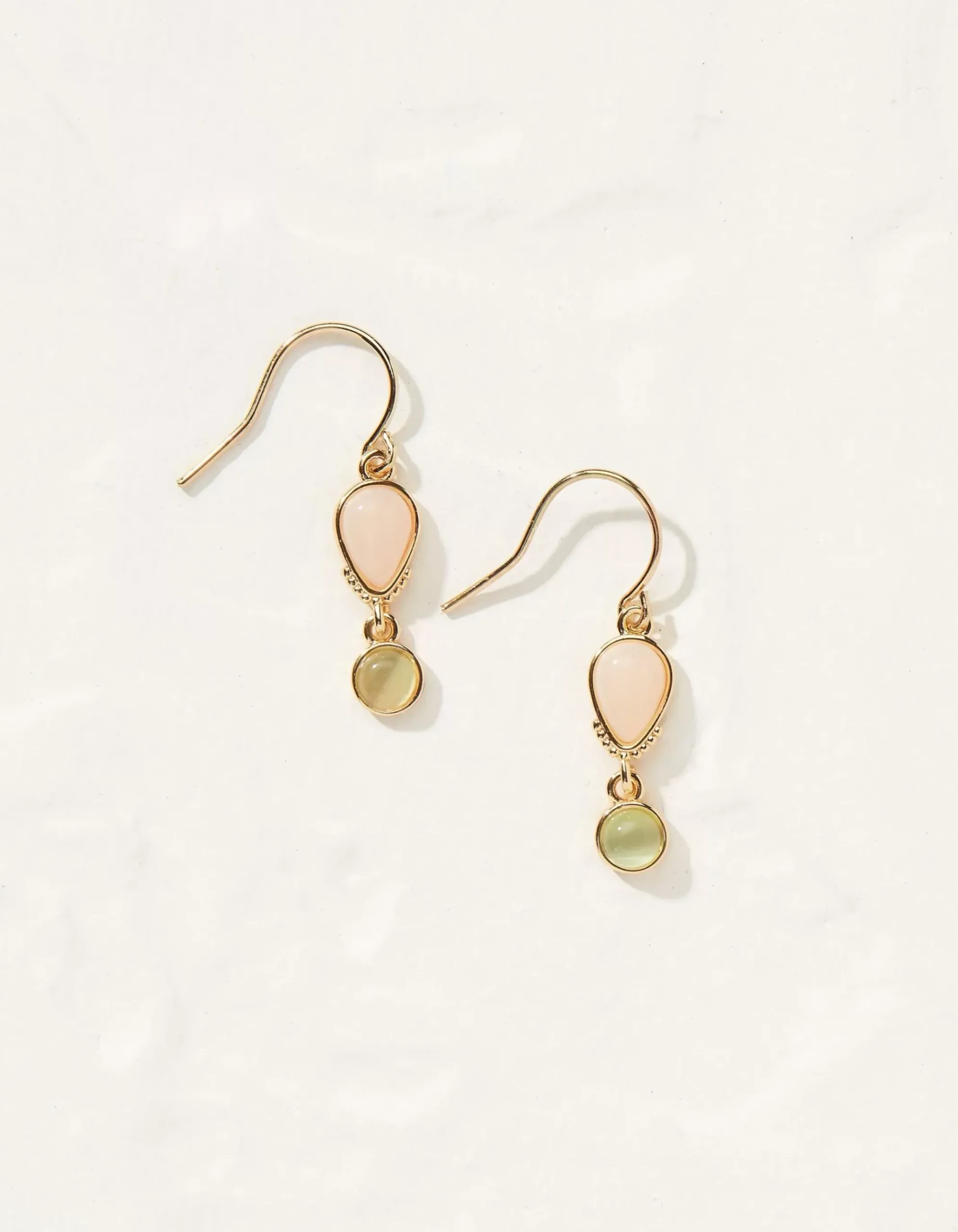 Double Gem Drop Earrings