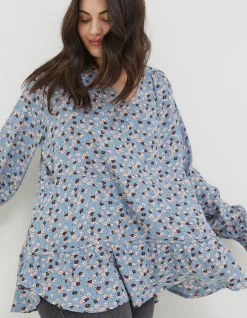 Dylan Tonal Longline Blouse