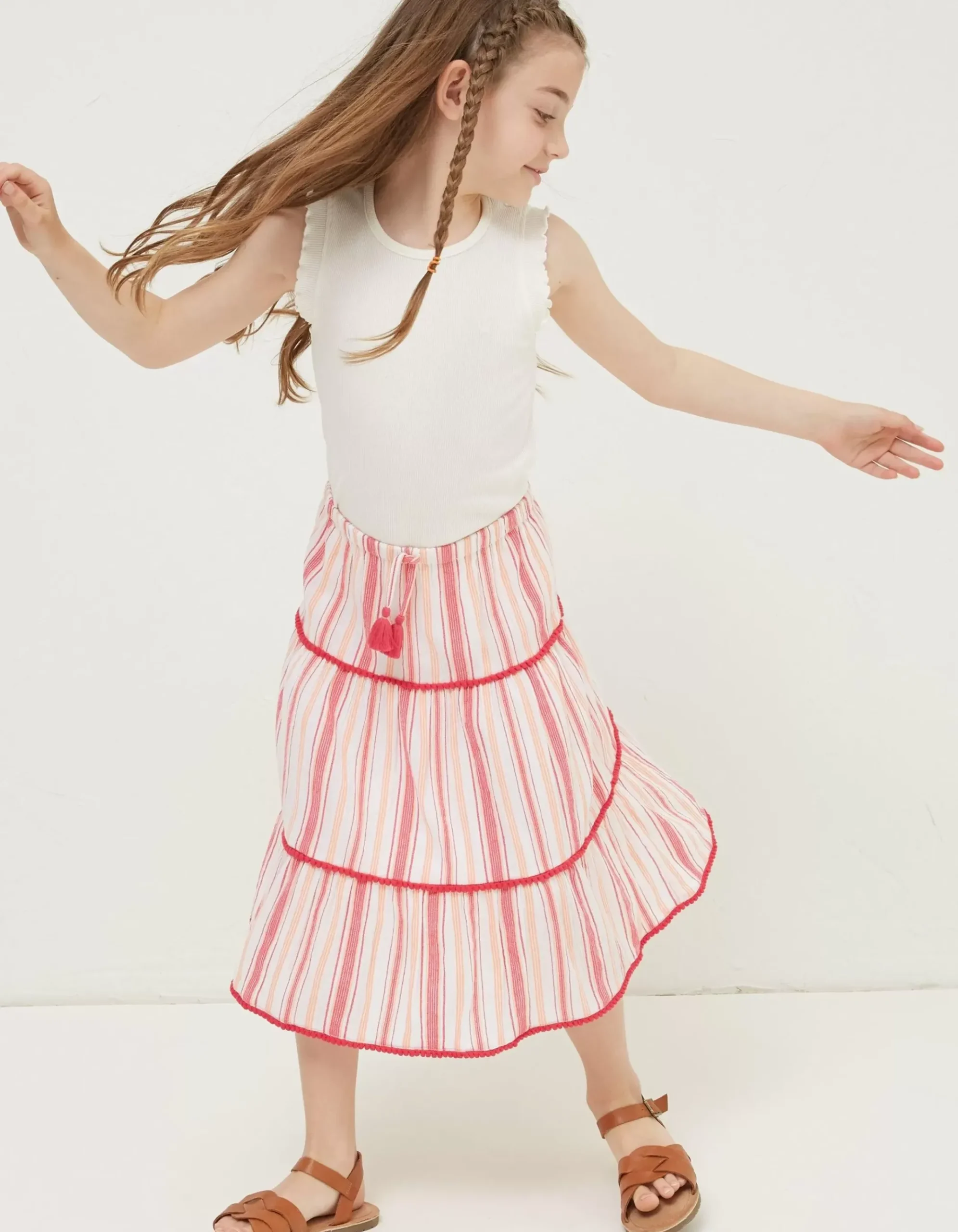 Elodie Stripe Woven Skirt