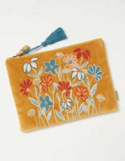 Embroidered Floral Pouch