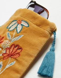 Embroidered Floral Sunglasses Case