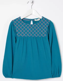 Embroidered Jersey Top