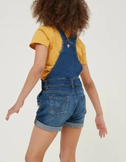 Embroidered Shortie Dungarees