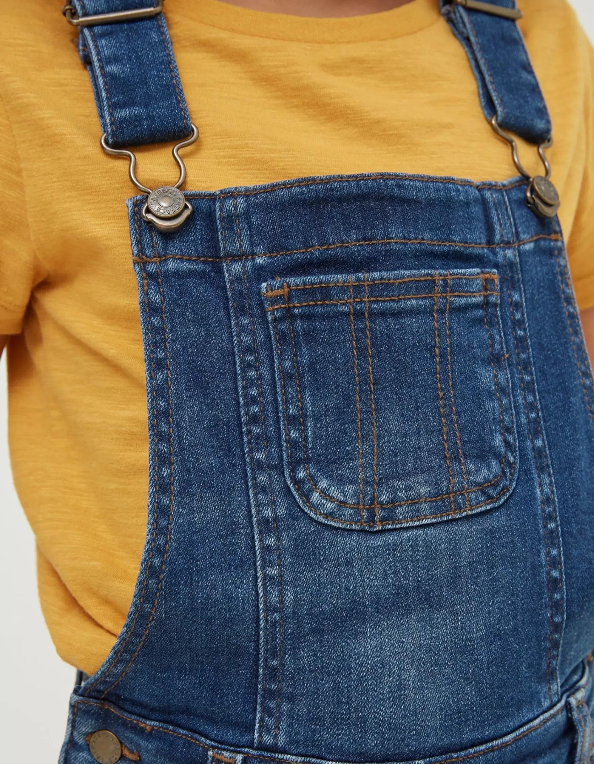 Embroidered Shortie Dungarees