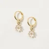 Enamel Flower Drop Earrings