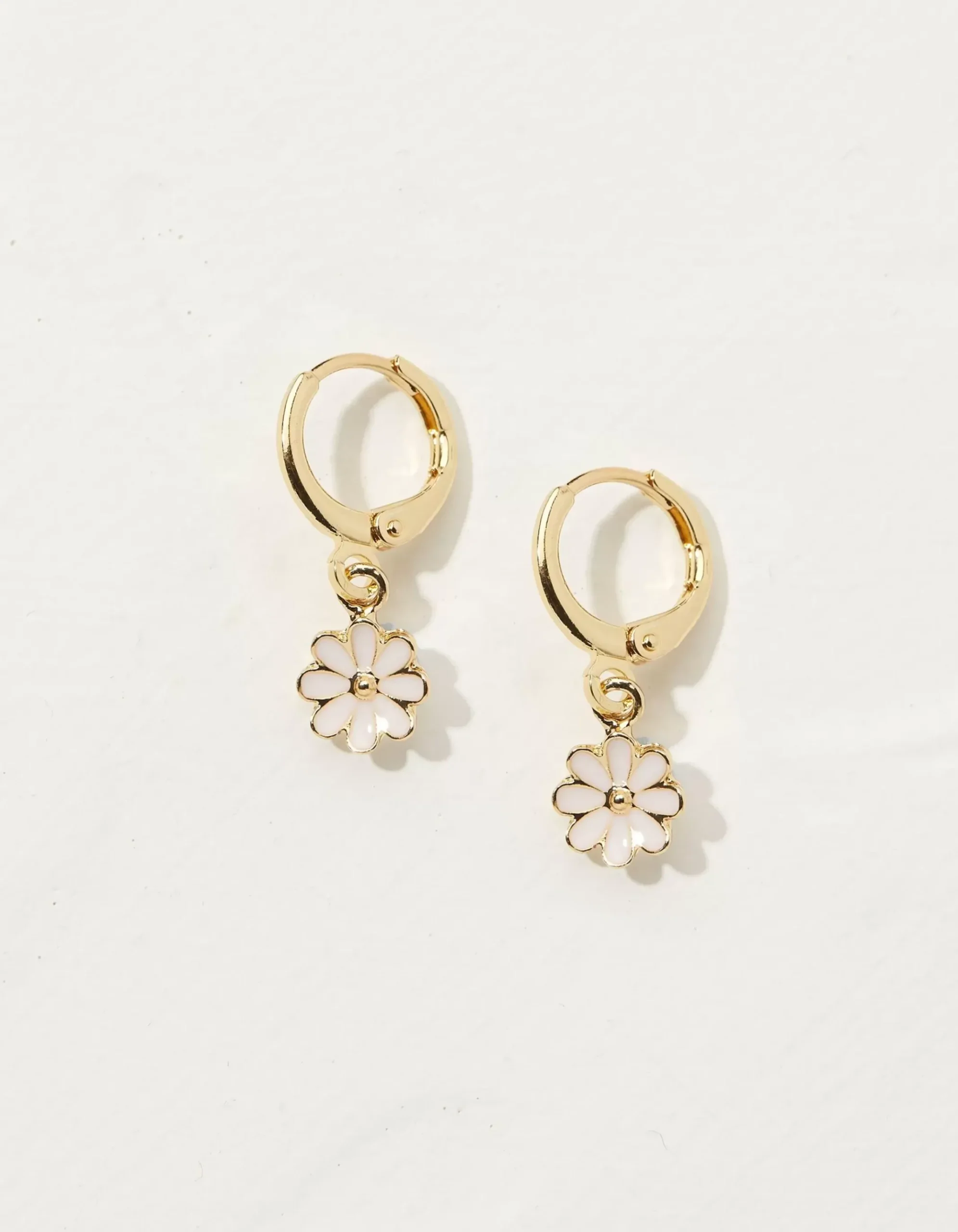 Enamel Flower Drop Earrings