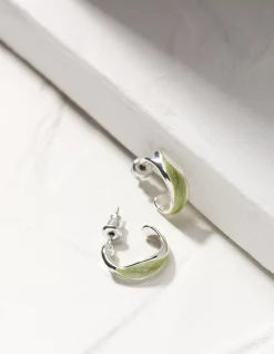 Enamel Twist Hoops