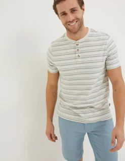 Fine Stripe Henley T-Shirt