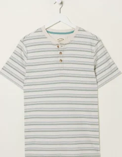 Fine Stripe Henley T-Shirt