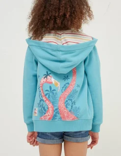 Flamingo Sweat Zip Through Hoodie