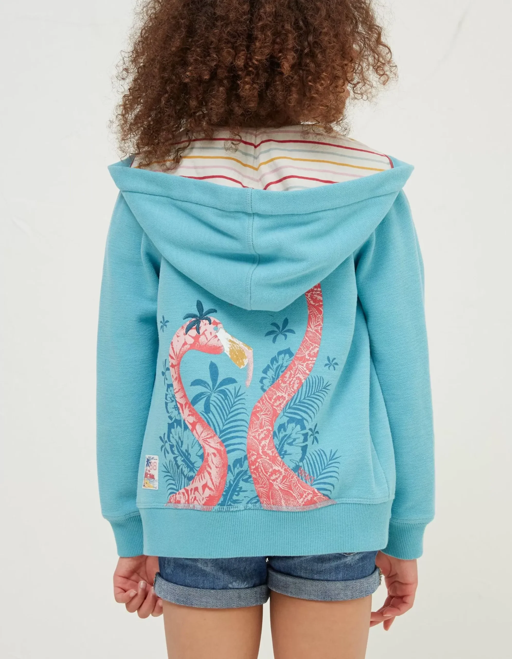 Flamingo Sweat Zip Through Hoodie