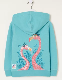 Flamingo Sweat Zip Through Hoodie