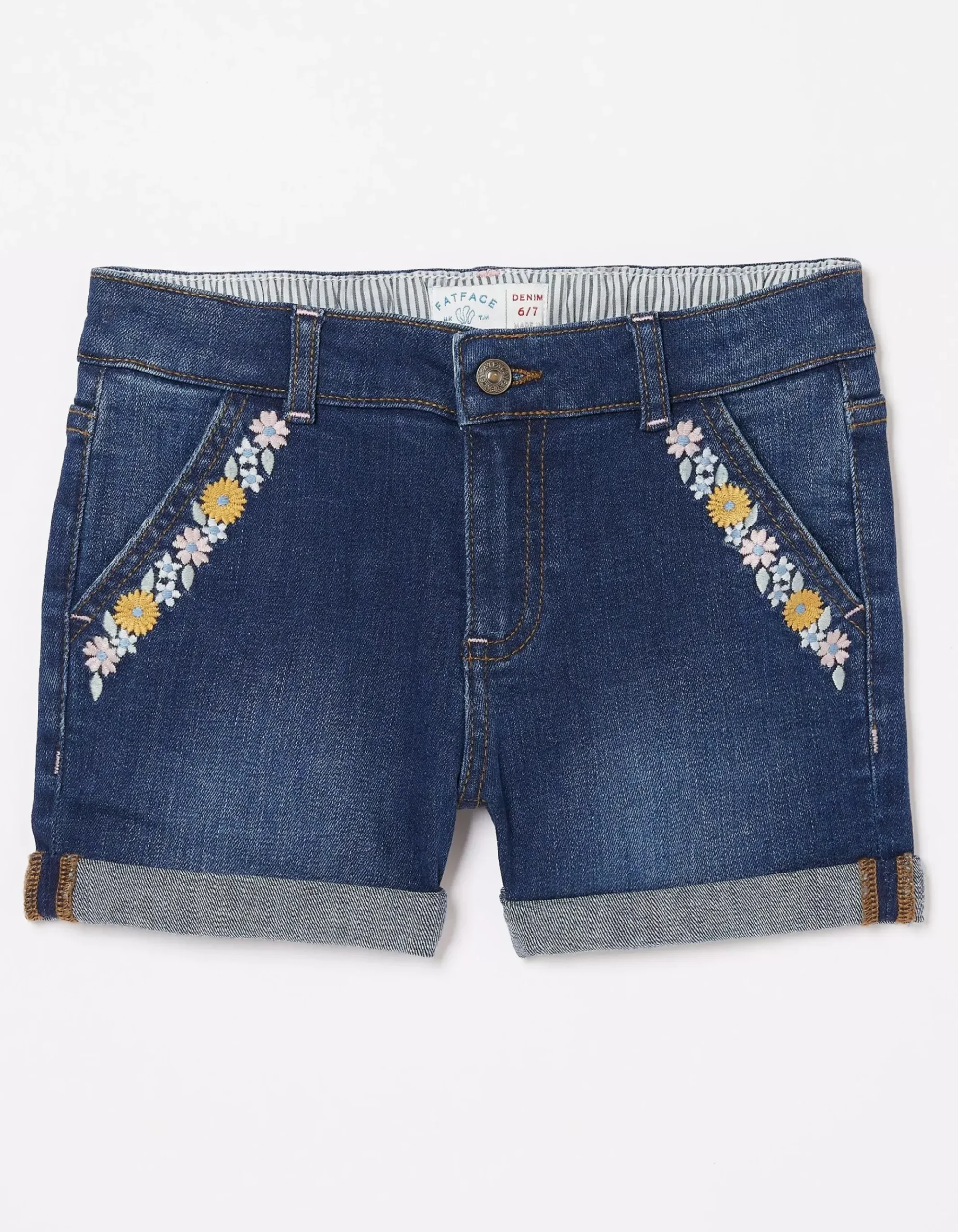 Floral Embroidered Denim Shorts