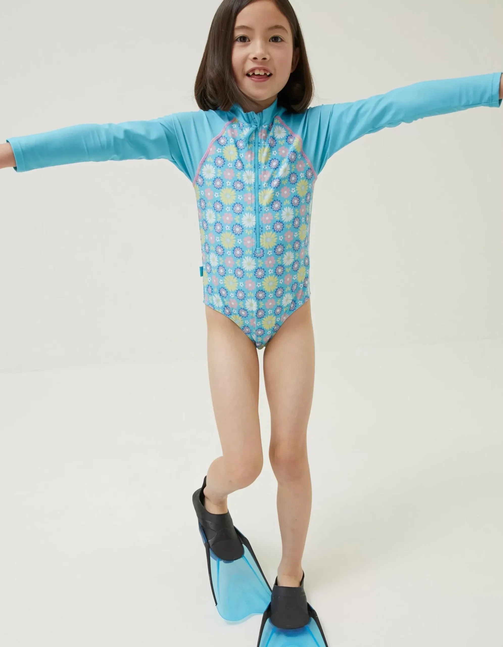 Floral Long Sleeve Swimsuit