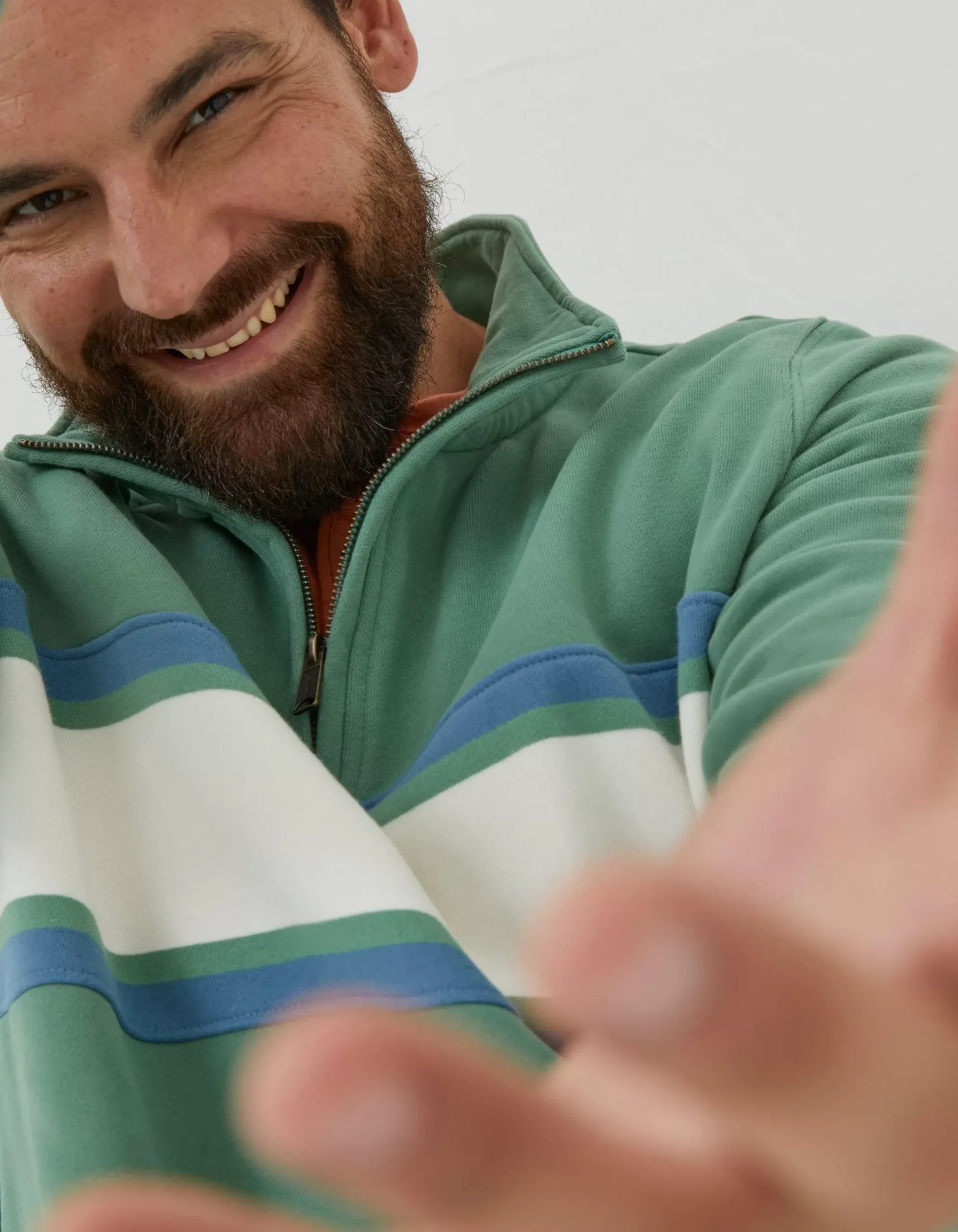 Fowey Stripe Half Neck Sweatshirt