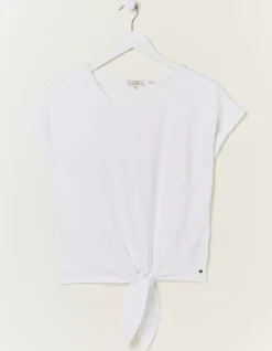 Fran Broderie Tie Front Top