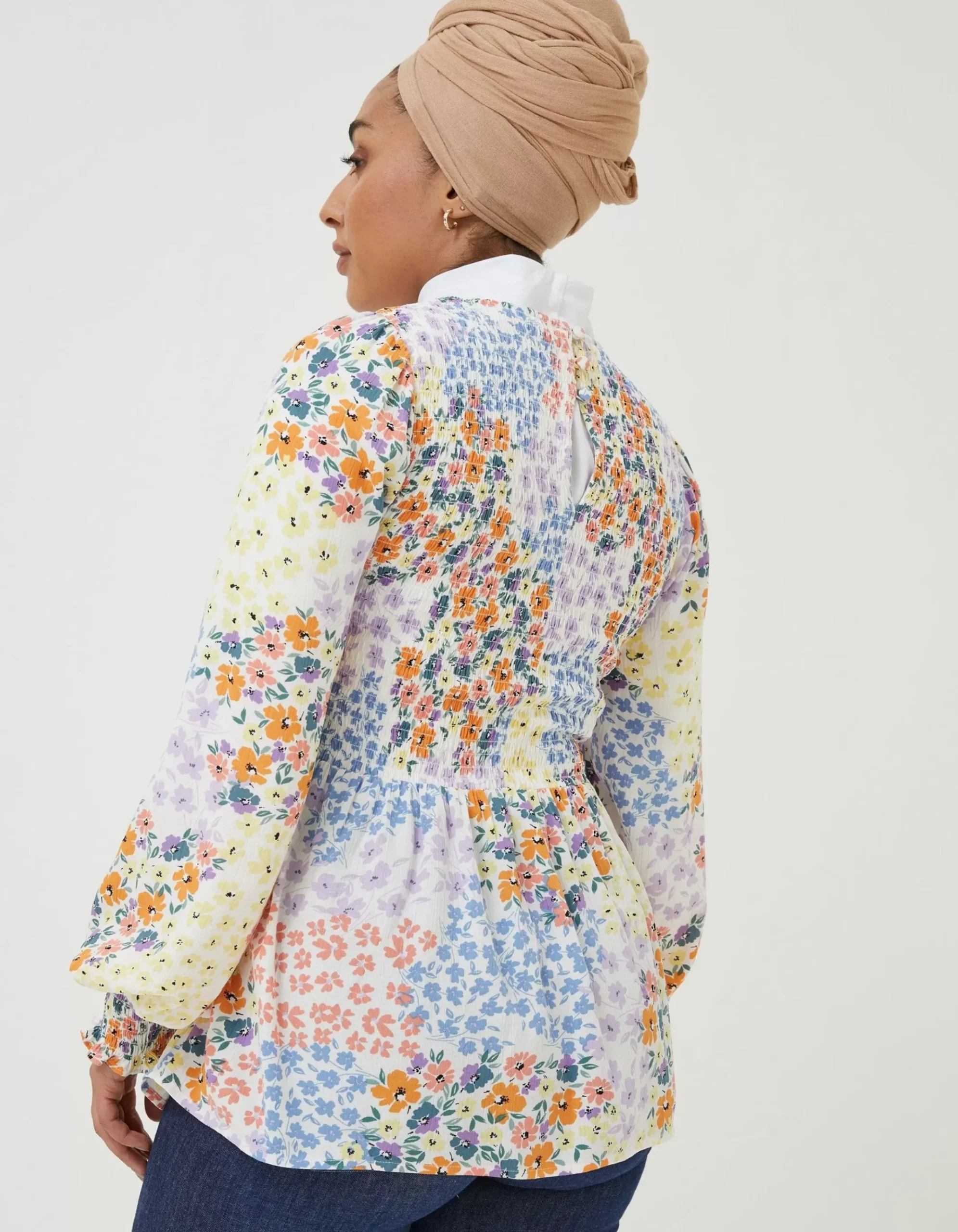 Fran Meadow Patch Shirred Top