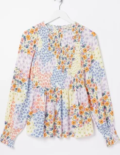 Fran Meadow Patch Shirred Top